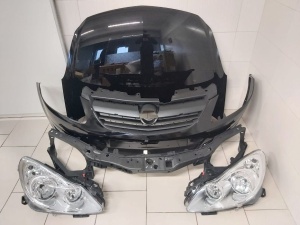 Pachet Bara+Capota+Faruri+Trager Opel Corsa D 2006-2011 Z20R Negru - Disponibil în rate - Img 1