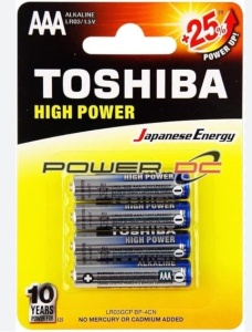 Baterie Alcalina Toshiba AAA LR03G Set 4 Baterii