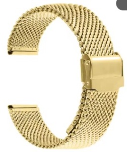 Brățară Ceas Aurie Mesh Milaneză – Compatibilă Universal – Oțel Inoxidabil – 20mm / 22mm