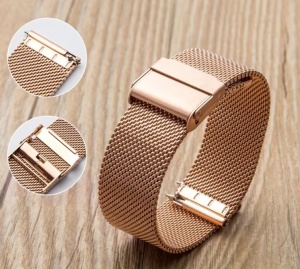 Brățară Ceas Mesh Milaneză Auriu Rose – Oțel Inoxidabil – 22mm – Închidere Tip Clips cu Siguranță - Img 4