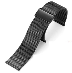 Brățară Oțel Inoxidabil Negru – Mesh Milaneză – 18/20/22/24 mm – Quick Release – Închidere Deployant cu Clips