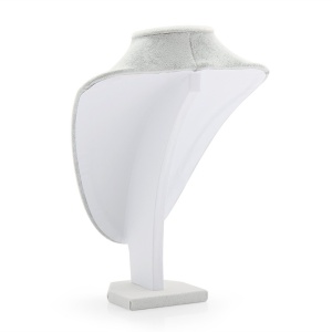 Bust expunere bijuterii gri catifea mare 35cm WZ1632 - Img 2