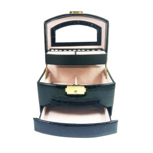 Caseta Bijuterii Piele Ecologica Lavinia Neagra / Rosie / Maro / Visiniu / Violet- Z2073 - Img 13