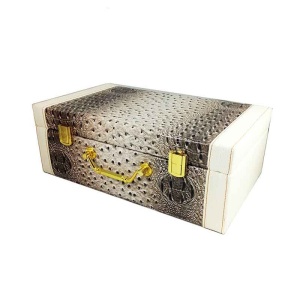 Caseta Bijuterii Tip Servieta Rosie / Neagra / Crem Maria WZ2168