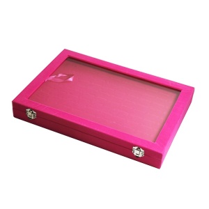 Casetă de prezentare pentru inele - 100 spații - Culoare Fuchsia - Img 4