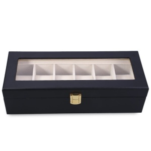 Caseta Depozitare Ceasuri PREMIUM Cu 6 Spatii Lemn Negru - SKW40N - Img 3