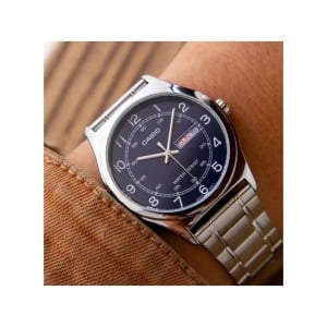 Ceas Bărbătesc Casio MTP-V006D-2BUDF – Cadran Bleumarin Elegant și Funcție Day-Date - Img 2