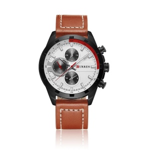 Ceas CURREN 8216 – Business Casual – Carcasă Aliaj Negru 38 mm – Cadran Alb – Curea Piele
