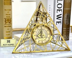 Ceas de Masă Piramidal din Metal – Design Modern și Sofisticat - Img 4
