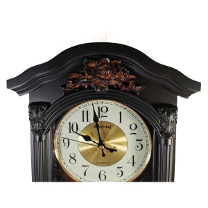 Ceas de Perete cu Pendulă și Gong, Design Clasic cu Basorelief Floral, 50cm, Model 5626 - Img 2