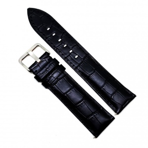 Curea Ceas „Absolute Black” – Piele Naturală de Vițel (18mm - 24mm)