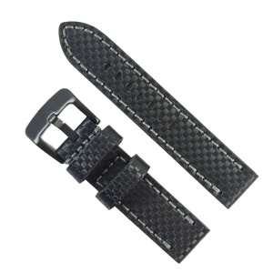Curea Ceas „Carbon Grey Edition” – Piele Naturală cu Imprimeu Carbon & Cusătură Gri (22mm - 24mm)