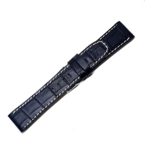 Curea Ceas „Cross-Grain” C3025 – Piele Naturală Neagră cu Textură Modernă (18mm - 24mm) - Img 3