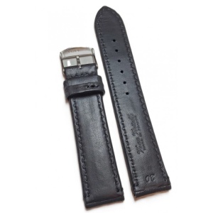Curea Ceas „Fleurus Paris” – Piele de Vițel Neagra cu Cataramă Argintie (18mm - 22mm) - Img 2