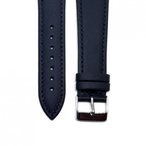 Curea Ceas „Obsidian Classic” 5F18-N – Piele Naturală Neagră, Cusătură Neagră (18mm, 20mm, 22mm) - Img 2