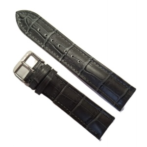 Curea Ceas „Slate Grey” 9C1-G – Piele Naturală, Cusătură Gri (18mm - 24mm)