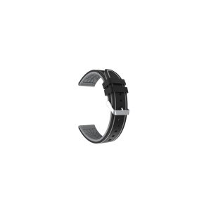 Curea Ceas Alfa din Silicon Negru și Gri – 20/22 mm – Grosime 5 mm - Img 2