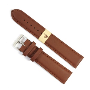 Curea Ceas Fleurus Maro din Piele de Vițel – 20 mm – Made in France – Adeziv Organic și Bumbac
