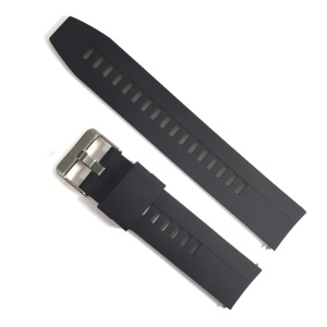 Curea Ceas Neagră din Silicon – 20/22 mm – Quick-Release – Textură Mată