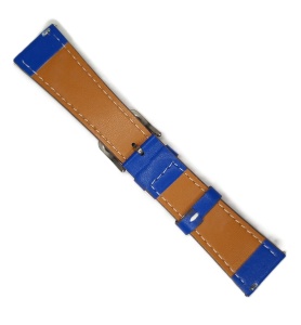 Curea Ceas Piele Naturală Două Straturi – Albastru Regal – Quick Release – 22 mm Telescop / 14 mm Cataramă - Img 2