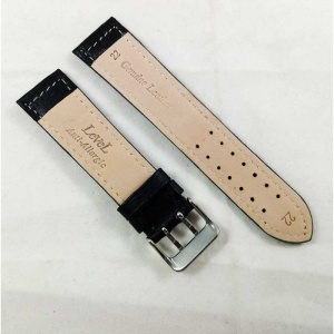 Curea Ceas Piele Naturala Neagra Catarama Dubla 22mm WZ2262 - Img 2