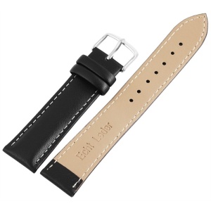 Curea Ceas Piele Naturala Neagra Cusatura Alba 22mm 24mm 26mm 8000057 - Img 4