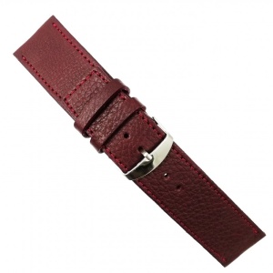 Curea ceas Piele Naturala Visinie Textura Bizonata XL 30mm | Handmade Romania - Img 4