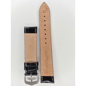 Curea Ceas Premium – Piele Naturală Neagră, Imprimeu Crocodil - Img 3