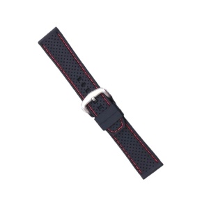 Curea Ceas Silicon Negru Cusatura Rosie 18mm 20mm 22mm WZ1930 - Img 2