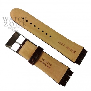Curea Ceas Swatch Piele Naturală Maro 23mm WZ2651 - Img 2
