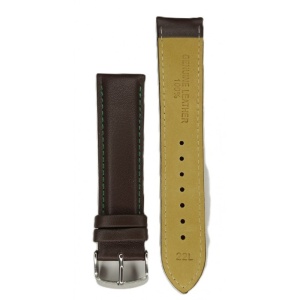 Curea Ceas Time Veranda – Piele Naturală Premium, Maro cu Cusătură Verde - Img 3