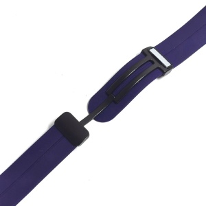 Curea de ceas Bleumarin din silicon cu inchidere deployant magnetic 20mm, 22mm WZ5366 - Img 2