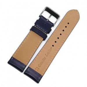 Curea de ceas din Piele Naturala - Culoare Albastra, textura mata - 22mm - GR3875 - Img 2