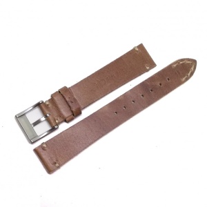 Curea de ceas din Piele Naturala - Culoare Maro - Aspect Vintage - 18mm - WZ3720 - Img 2