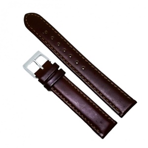 Curea de ceas din piele naturala maro - 17mm - C3004
