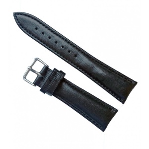 Curea de Ceas din Piele Naturală Neagră – 18/20/22/24 mm – Elegantă – Cataramă Argintie – WZ936