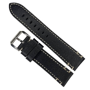 Curea de ceas din piele naturală neagră – 18mm, 22mm, 24mm, 26mm | Model WZ3142