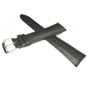 Curea de Ceas din Piele Naturală Neagră – Imprimeu Crocodil – 18/20/22 mm – Lungime XXL – Cataramă Argintie - Img 4