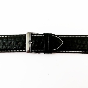 Curea de ceas din piele naturala neagra - 18mm 20mm 24mm C2938 - Img 3