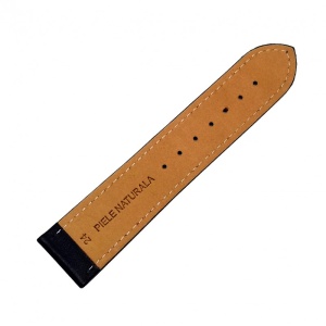 Curea de ceas din piele naturala Neagra - 20mm, 24mm - C3124 - Img 2