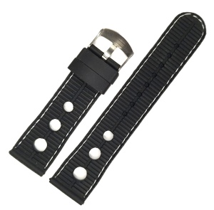 Curea de Ceas din Silicon Time Veranda – Cusătură Albă | 22mm - Img 3
