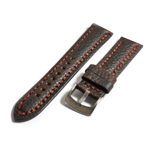Curea de ceas maro-inchis cu textura bizonata din piele naturala 20mm, 22mm 24mm - WZ4179 - Img 4