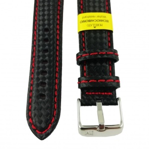 Curea de ceas Neagra din material textil si piele naturala Morellato - 18mm, 20mm, 22mm, 24mm A01U3586977883CR - Img 2