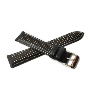 Curea de ceas Neagra din piele naturala 20mm 22mm GR1458 - Img 2