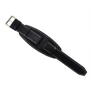 Curea de ceas Neagra din Piele Naturala cu protectie pentru incheietura 22mm