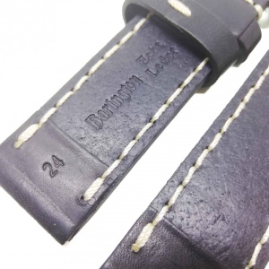 Curea de ceas Robusta - Barington - Culoare Neagra, Cusatura Alba - 24mm - WZ4004 - Img 2