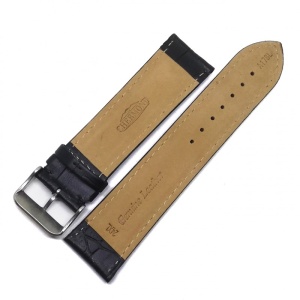 Curea de ceas XL - Chermond - Neagra + Imprimeu Crocodil - 24mm - WZ3696 - Img 2