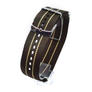 Curea Morellato tip NATO - Band Nastro Cannete - Culoare Maro, Crem - 20mm, 22mm - A01U3972A74832CR