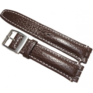 Curea Premium din Piele Naturală pentru Swatch 19mm – Brown Heritage Edition