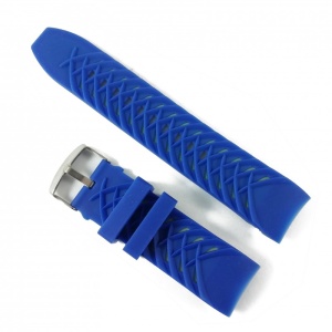 Curea Silicon albastră, capete curbate - 24mm